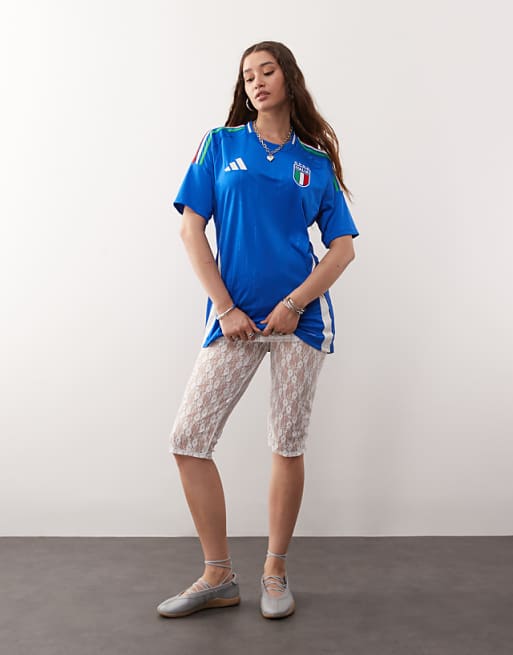 Adidas Football Euro 2025 Italy Home Shirt In Blue