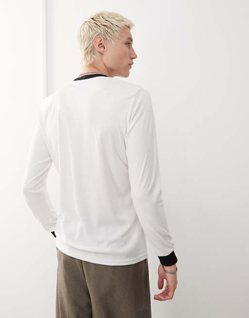 Adidas Football Germany Anniversary Long Sleeve Jersey In White And Black