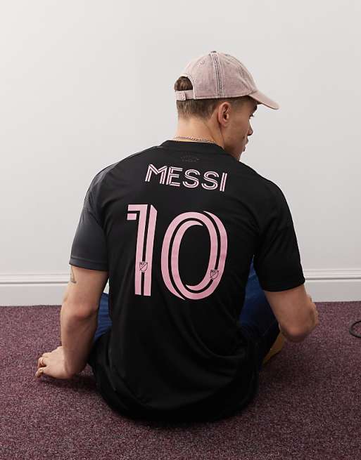 adidas Football Inter Miami away jersey in black and pink