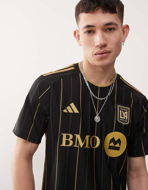 adidas Football Los Angeles FC home jersey in black and gold