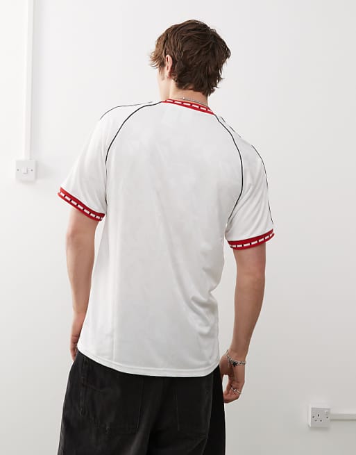 Adidas Football Manchester United Anniversary 91 T-shirt In White And Red