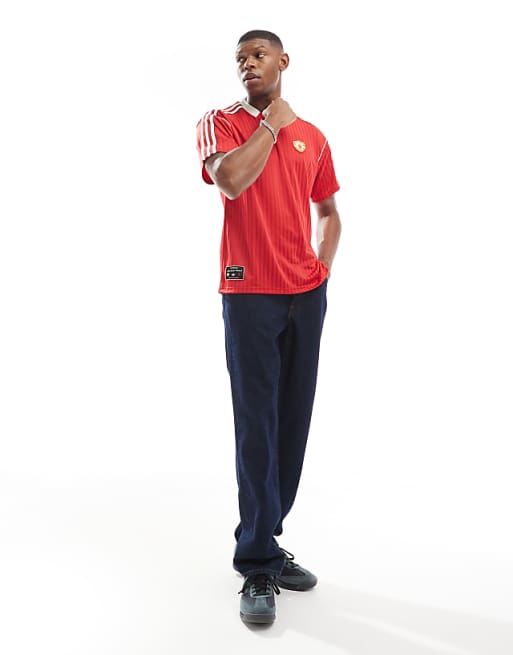 Adidas Football Manchester United Icons T-shirt In Red