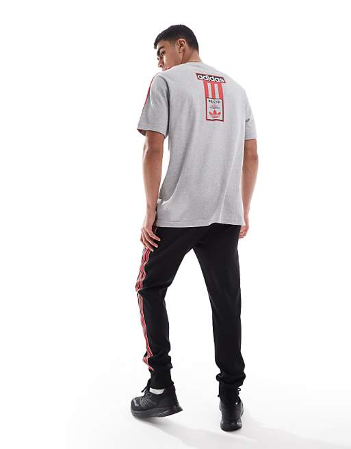 Adidas Football Manchester United Icons Trackpants In Black And Red