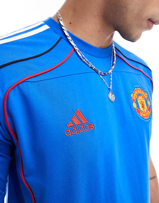 Adidas Football Manchester United Urban Purist T-shirt In Blue