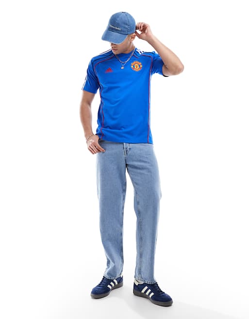 Adidas Football Manchester United Urban Purist T-shirt In Blue