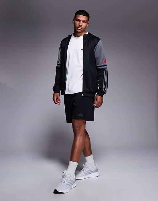 Adidas Football Squadra Hoodie In Black And Red