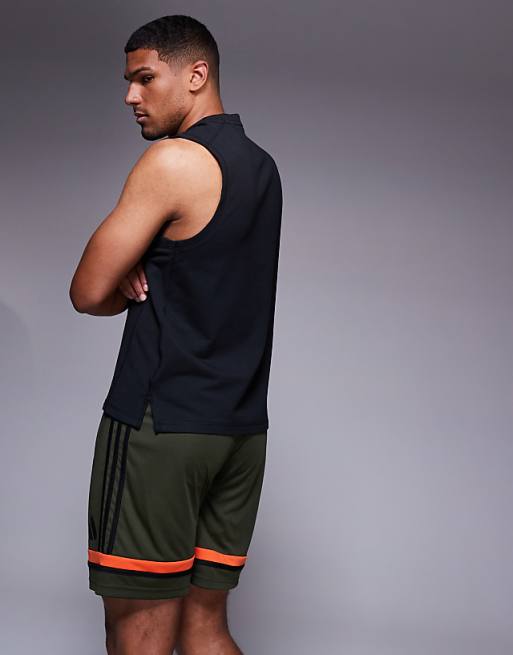 Adidas Football Squadra25 Shorts In Khaki And Orange