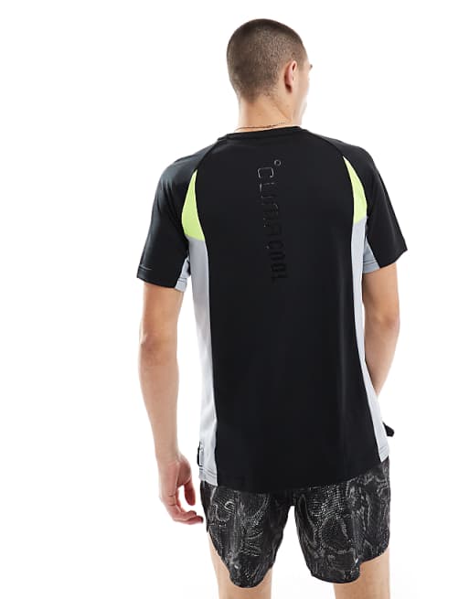 Adidas Football Tech T-shirt In Black Grey And Yellow