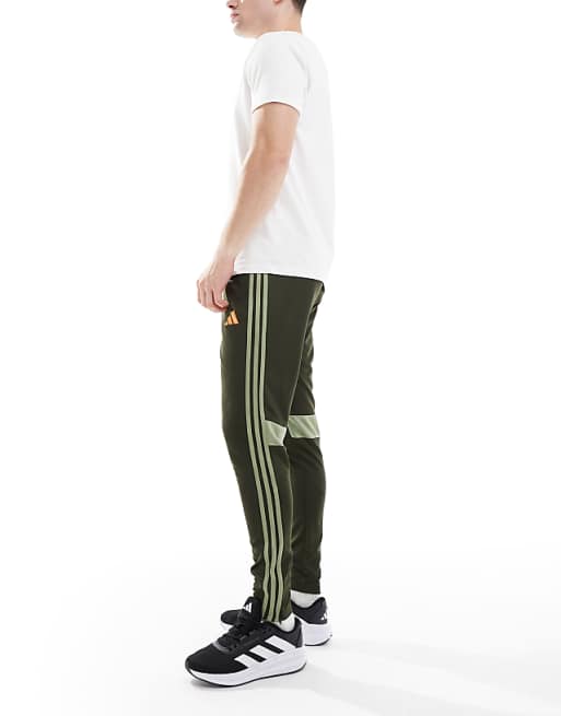 Adidas Football Tiro 25 Essentials Training Pants In Night Cargo / Tent Green / Imp