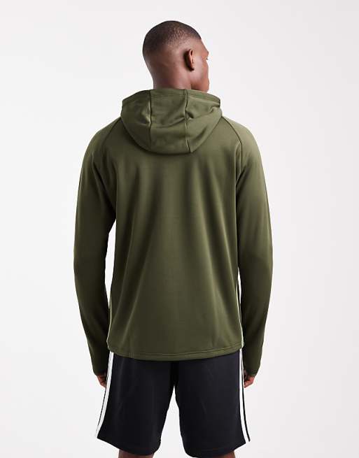 Adidas Football Tiro 25 Essentials Winterized Training Top In Night Cargo / Tent Green / Imp