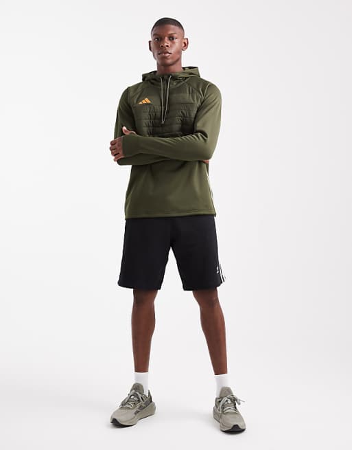 Adidas Football Tiro 25 Essentials Winterized Training Top In Night Cargo / Tent Green / Imp