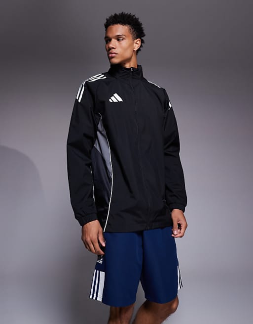 adidas Football Tiro 25 lightweight jacket with hood in black
