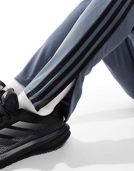 Adidas Football Tiro Essentials 3 Stripe Joggers In Navy
