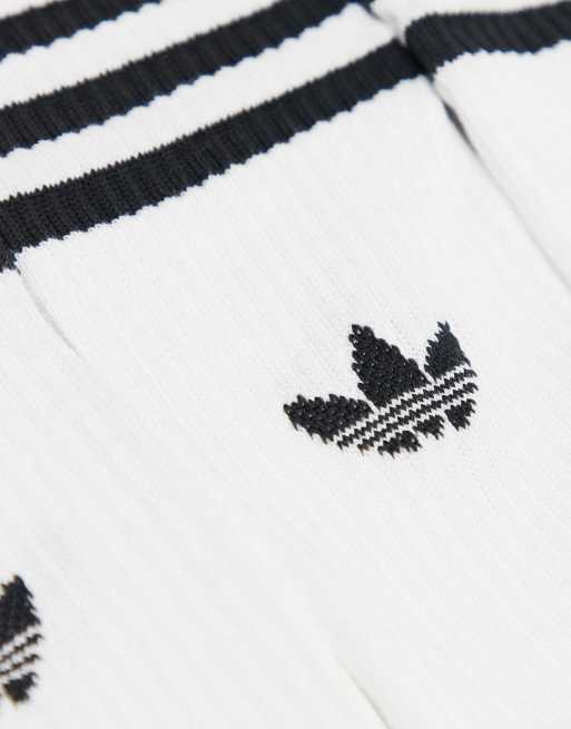 Adidas Originals 3 Pack Solid High Crew Socks In White