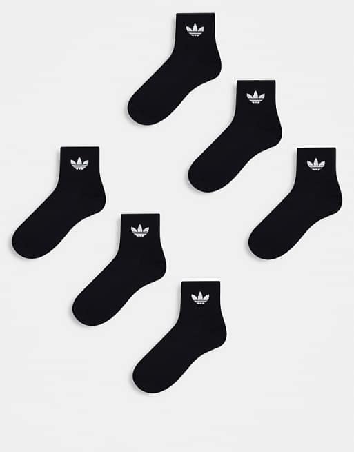 adidas Originals 6 pack trefoil ankle socks in black