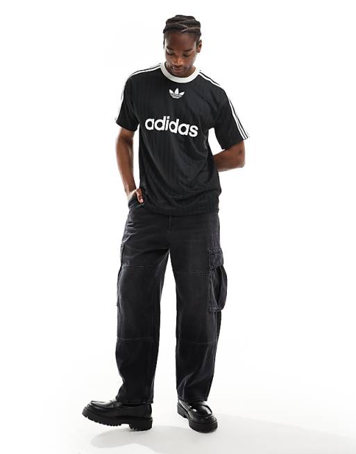 Adidas Originals Adicolor Football T-shirt In Black
