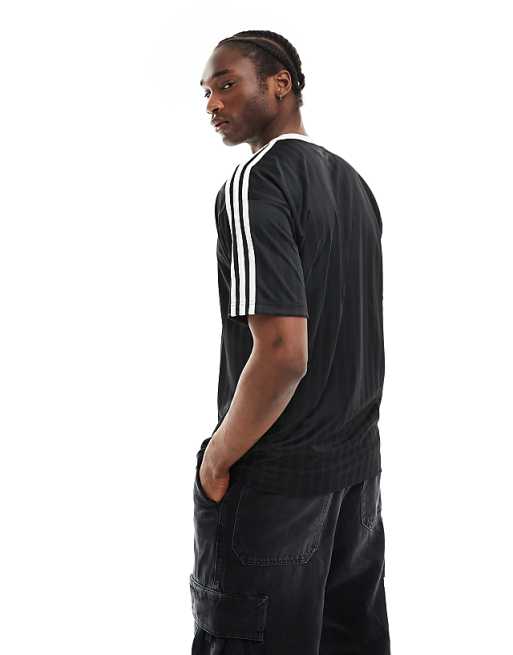 Adidas Originals Adicolor Football T-shirt In Black