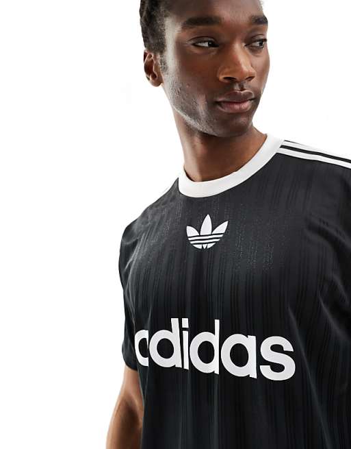 Adidas Originals Adicolor Football T-shirt In Black