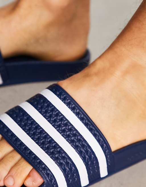Adidas Originals Adilette Sliders In Navy