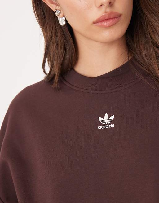 Adidas Originals Essentials Oversized Sweatshirt In Brown