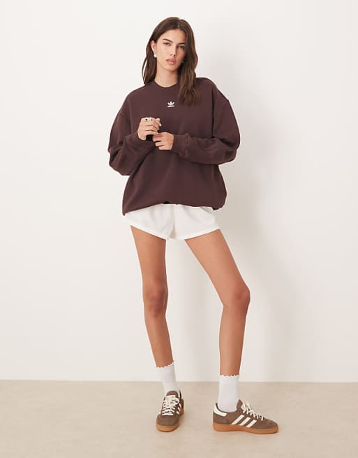 Adidas Originals Essentials Oversized Sweatshirt In Brown