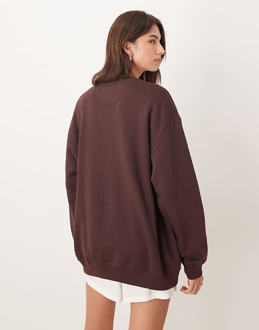Adidas Originals Essentials Oversized Sweatshirt In Brown
