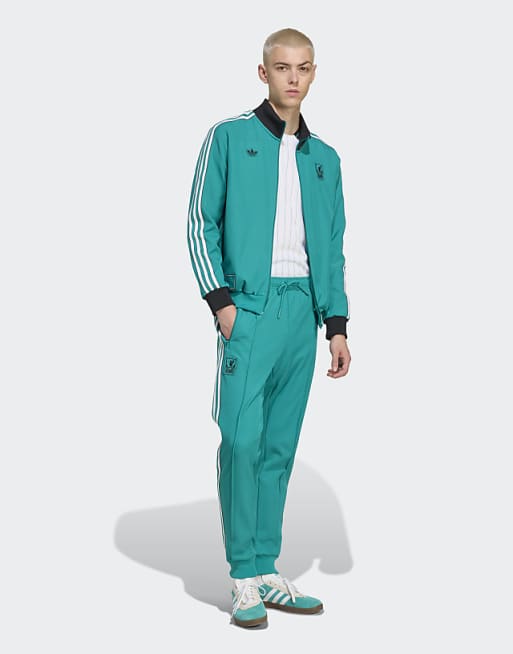 Adidas Originals Liverpool Fc Terrace Icons Track Pants In Sea Green