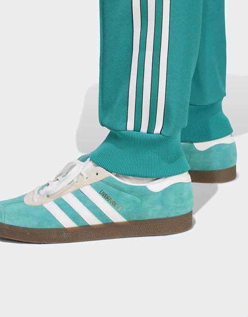 Adidas Originals Liverpool Fc Terrace Icons Track Pants In Sea Green