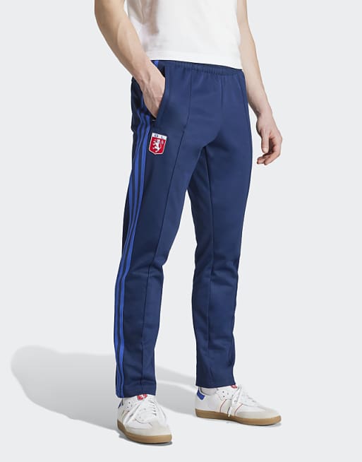 Adidas Originals Olympique Lyonnais Anniversary Track Pants In Navy