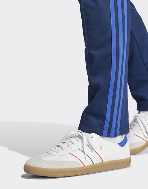 Adidas Originals Olympique Lyonnais Anniversary Track Pants In Navy