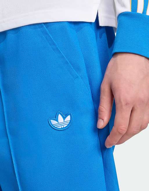 Adidas Originals Real Madrid Terrace Icons Drill Pants In Blue Bird / White