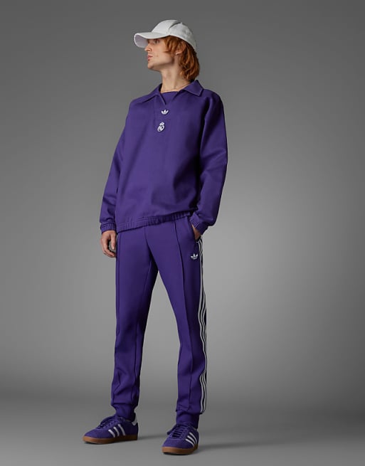 adidas Originals Real madrid terrace icons drill top in purple