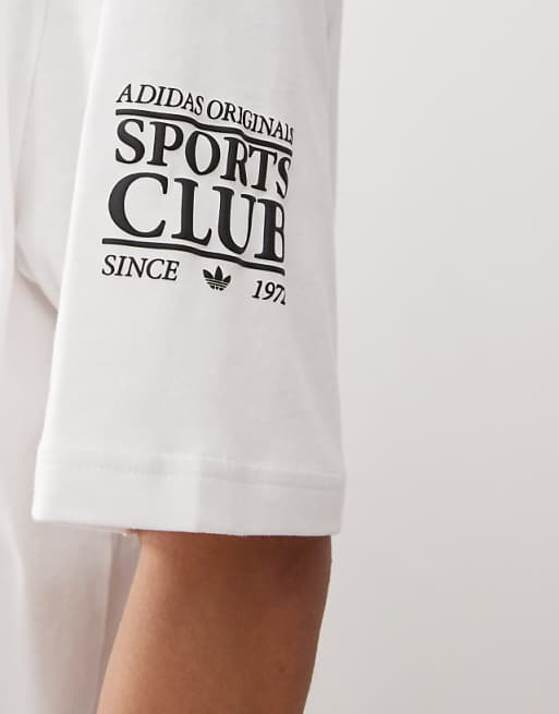 Adidas Originals T-shirt With 90's Football Graphic In White