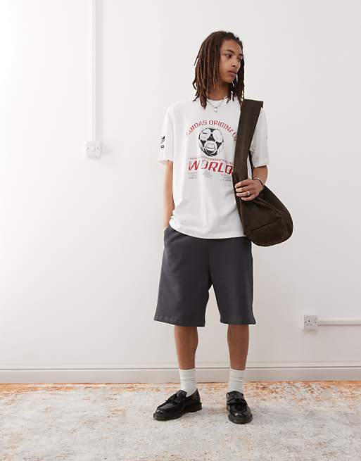 Adidas Originals T-shirt With 90's Football Graphic In White