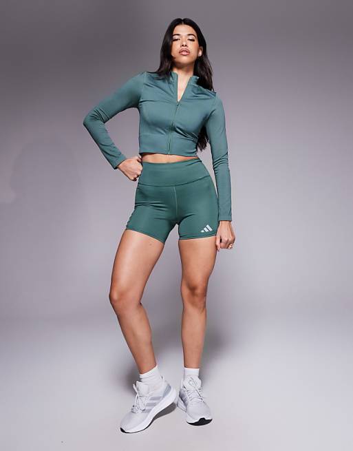 Adidas Running Adi365 Legging 5"" Shorts In Teal