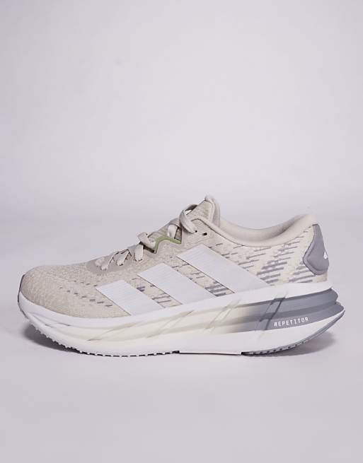 Adidas Running Adistar 4 Trainers In Grey Cream And Green
