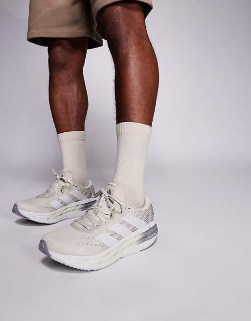 adidas Running Adistar 4 trainers in grey cream and green