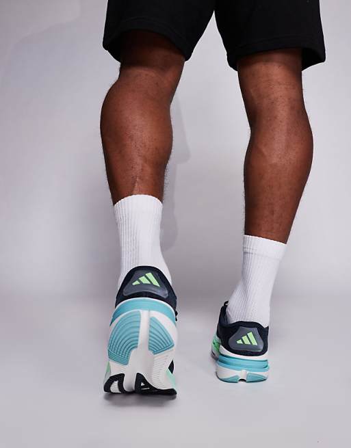 Adidas Running Adistar 4 Trainers In Navy And Green