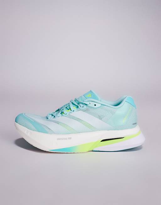 Adidas Running Adizero Boston 13 In Blue And Yellow