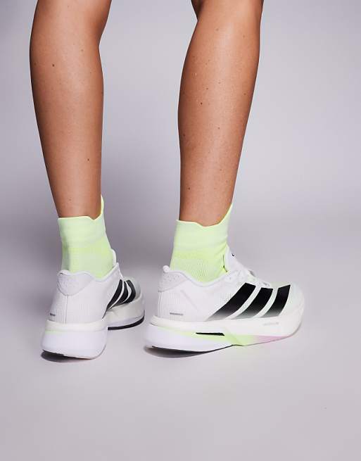 Adidas Running Adizero Boston 13 In White And Black