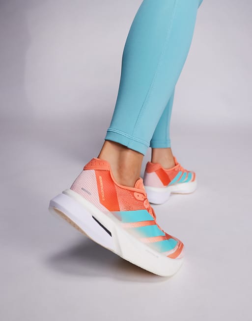 Adidas Running Adizero Boston 13 Trainers In Orange