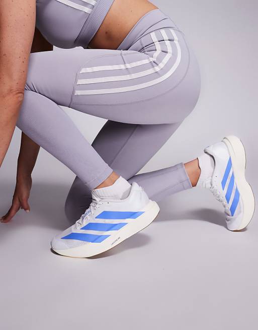 adidas Running Adizero EVO SL trainers in white and blue