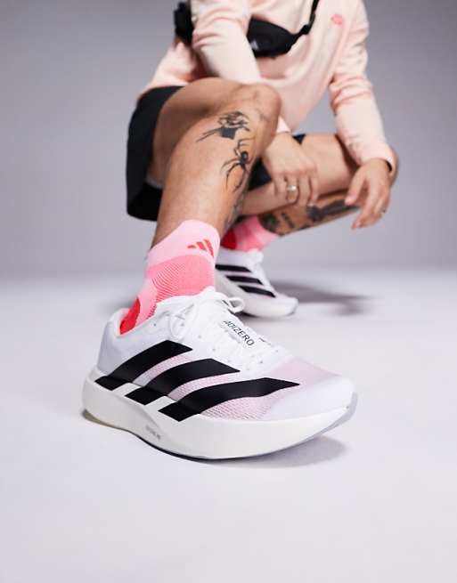 adidas Running Adizero EVO SL trainers in white and black