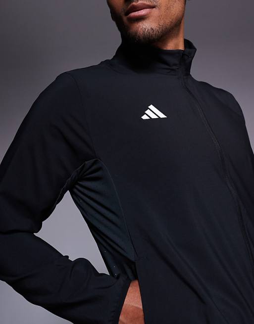 Adidas Running Adizero Jacket In Black