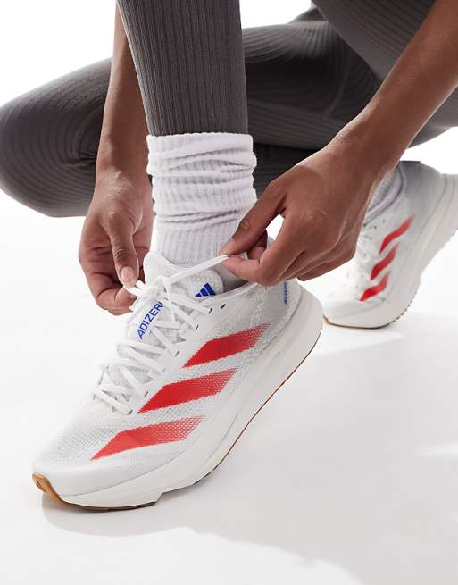 adidas Running Adizero SL2 trainers in white pink and blue