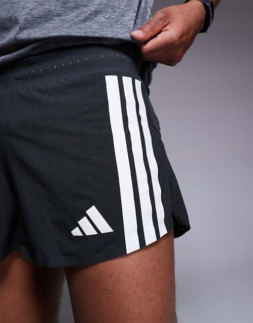 Adidas Running Adizero Split Shorts In Black