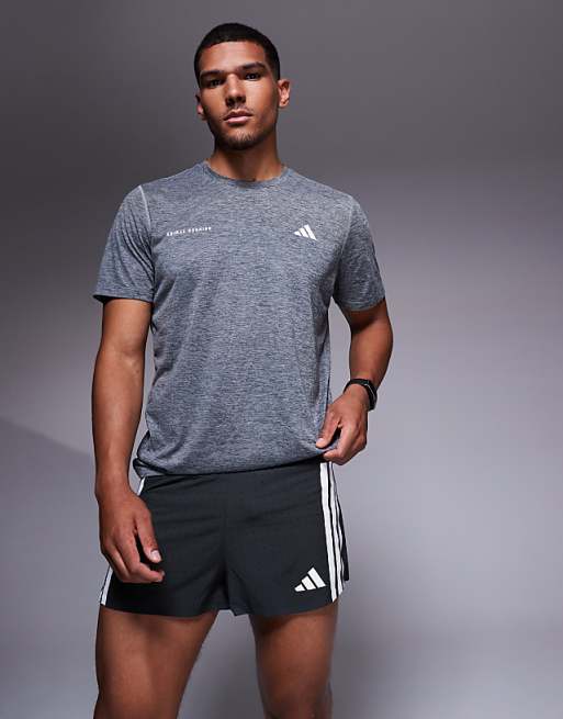 adidas Running Adizero split shorts in black