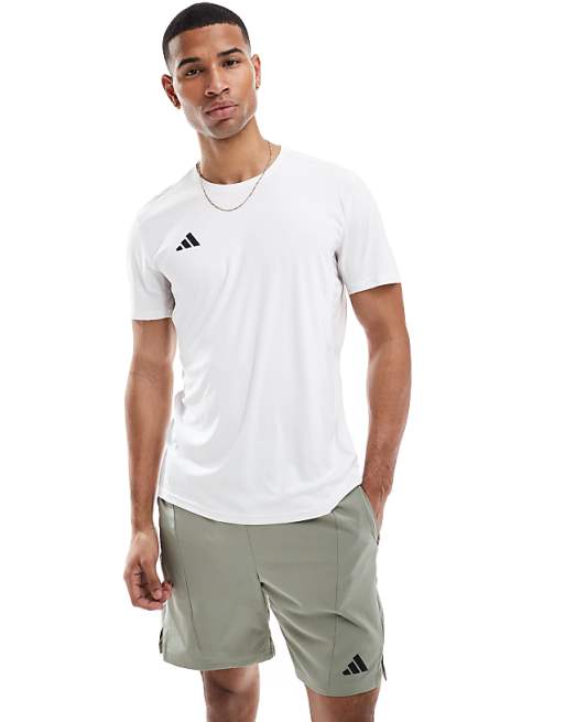 adidas Running Adizero t-shirt in white