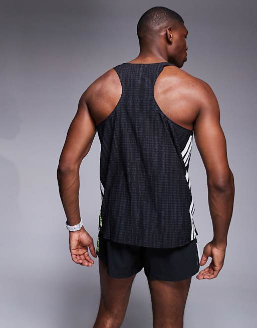 Adidas Running Adizero Vest In Black Print