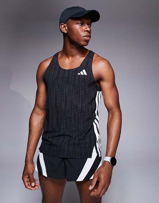 adidas Running Adizero vest in black print